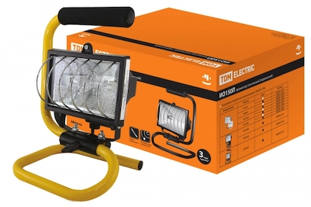 TDM ELECTRIC SQ0302-0013 Прожектор ИО150П (переноска) галоген.черный IP54 TDM